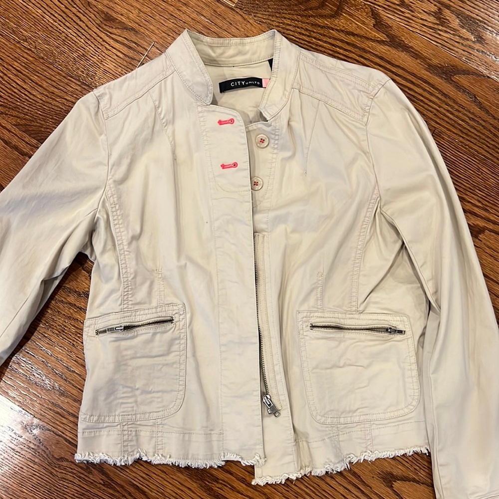 City UNLTD Nordstrom Bomber Style Jean Jacket 8
